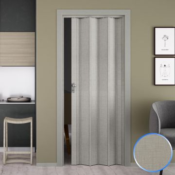 Porta a Soffietto da Interno in PVC Tessuto Grigio 88,5x214 cm mod. Luciana