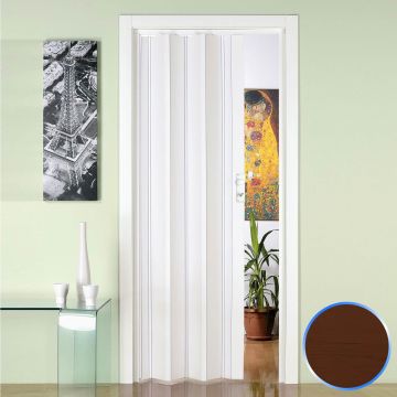 Porta a Soffietto da Interno in PVC Noce 88,5x214 cm mod. Luciana
