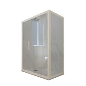 Box doccia scorrevole 90x170 CM H 200 Vetro Trasparente Profilo Champagne mod. Deco Duo