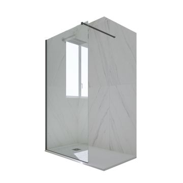 Parete doccia Walk-in H 200 Vetro Trasparente Profilo Antracite mod. Kolors