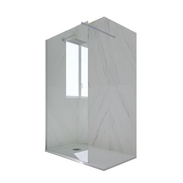 Parete doccia Walk-in H 200 Vetro Trasparente Profilo Silver mod. Kolors