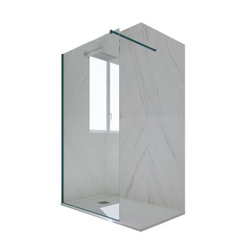 Parete doccia Walk-in H 200 Vetro Trasparente Profilo Verde night watch mod. Kolors