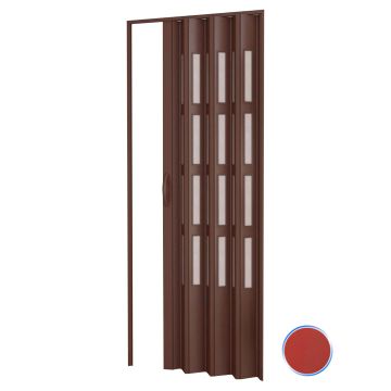 Porta a soffietto da interno in kit con vetri in PVC Rosso 82x220 cm mod. Sonia