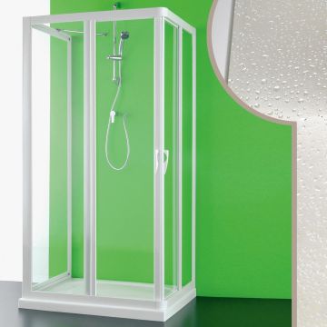 Box doccia 3 lati 90x75x90 CM in Acrilico mod.Venere con apertura centrale