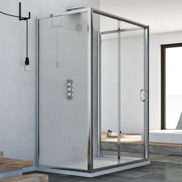 Box Doccia 3 lati 70x130x70 CM H185 trasparente mod. Replay Trio 1 Anta