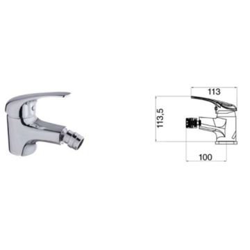 Miscelatore termostatico bidet Cromo con Leva monocomando mod. Alice