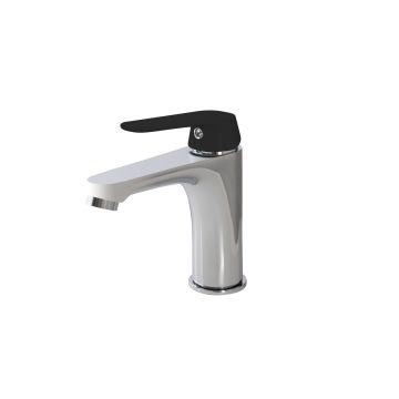 Miscelatore lavabo Cromo e Nero con Leva monocomando mod. Dream