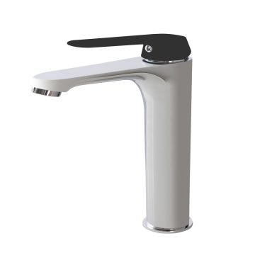 Miscelatore lavabo canna alta Cromo e Nero con Leva monocomando mod. Dream