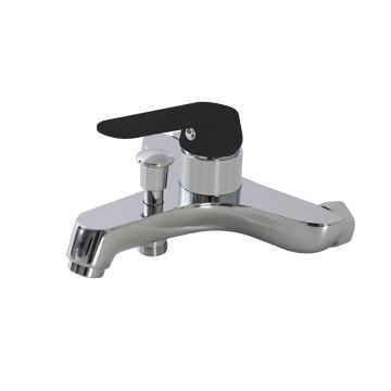 Miscelatore vasca con kit doccia Cromo e Nero con Leva monocomando mod. Dream