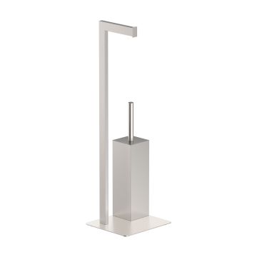 Piantana porta scopino Zeus da terra Spazzolato in Acciaio Mod. Top line