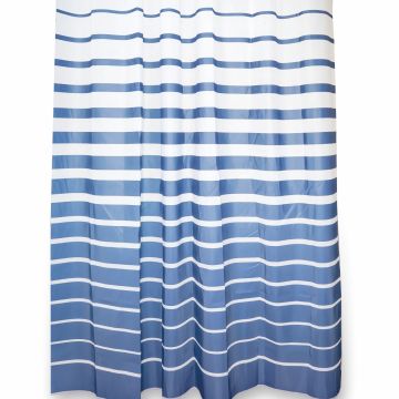 Tenda Doccia a righe Rigata, Colore: Blu e Bianco in PEVA varie misure disponibili Mod. Amalfi