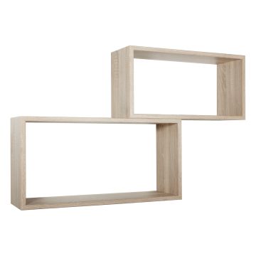 Mensole da parete rettangolari Set di 2 pz colore Rovere Sagerau mod. Bislungo