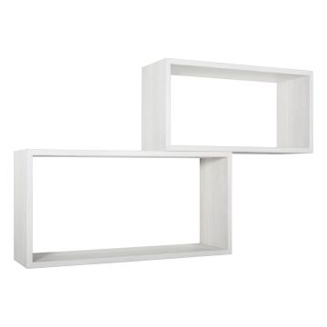 Mensole da parete rettangolari Set di 2 pz colore Rovere sbiancato mod. Bislungo