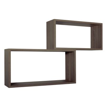 Mensole da parete rettangolari Set di 2 pz colore Noce mod. Bislungo