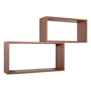 Mensole da parete rettangolari Set di 2 pz colore Ciliegio mod. Bislungo
