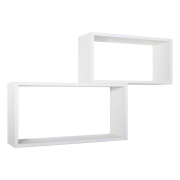 Mensole da parete rettangolari Set di 2 pz colore Bianco mod. Bislungo