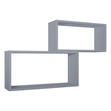Mensole da parete rettangolari Set di 2 pz colore Grigio mod. Bislungo