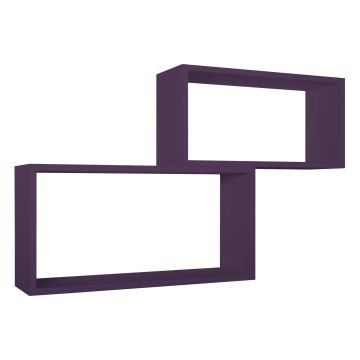 Mensole da parete rettangolari Set di 2 pz colore Viola mod. Bislungo