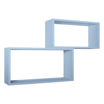Mensole da parete rettangolari Set di 2 pz colore Blu baltico mod. Bislungo