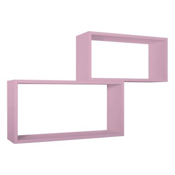Mensole da parete rettangolari Set di 2 pz colore Rosa mod. Bislungo