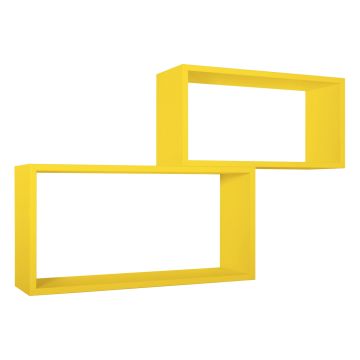 Mensole da parete rettangolari Set di 2 pz colore Giallo mod. Bislungo