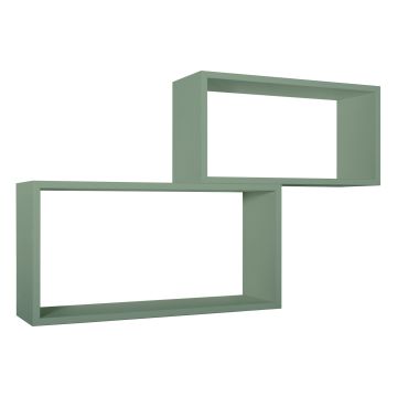 Mensole da parete rettangolari Set di 2 pz colore Verde mod. Bislungo