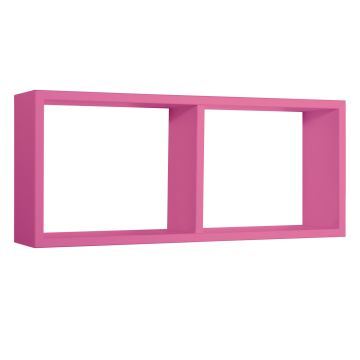 Mensola da parete 2 scomparti colore Fucsia 70x30 cm mod. Morgana