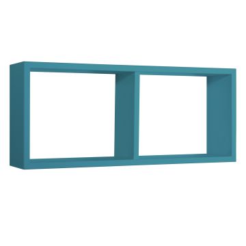 Mensola da parete 2 scomparti colore Blu atollo 70x30 cm mod. Morgana