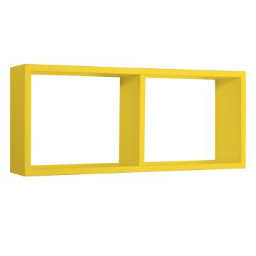 Mensola da parete 2 scomparti colore Giallo 70x30 cm mod. Morgana