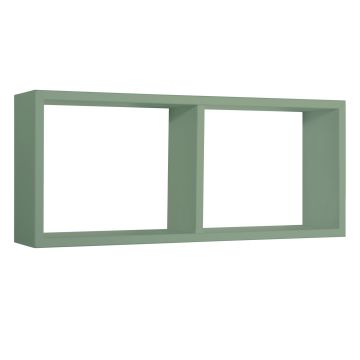 Mensola da parete 2 scomparti colore Verde acqua 70x30 cm mod. Morgana
