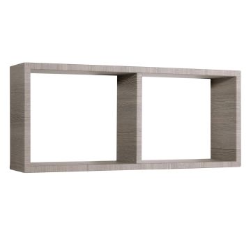 Mensola da parete 2 scomparti colore Rovere moka 70x30 cm mod. Morgana