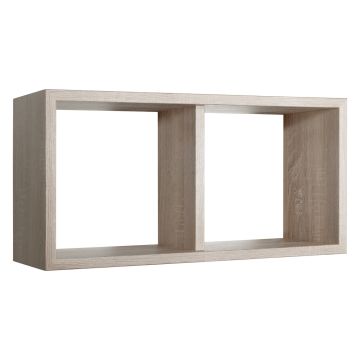 Mensola da parete 2 scomparti colore Rovere naturale segato 70x30 cm mod. Morgana Maxi
