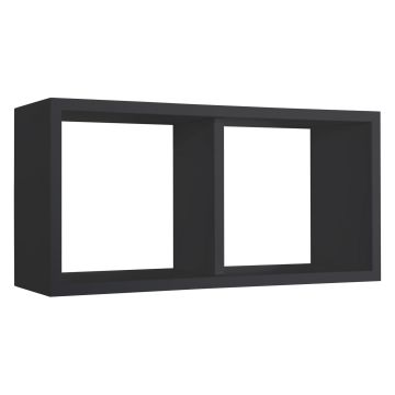 Mensola da parete 2 scomparti colore Nero 70x30 cm mod. Morgana Maxi