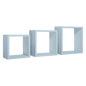 Mensole a cubo da parete set di 3 pz componibile colore Blu mod. InCubo