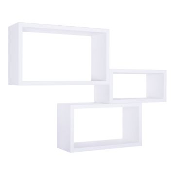 Mensole da parete rettangolari set di 3 pz componibile colore Bianco mod. Trittico