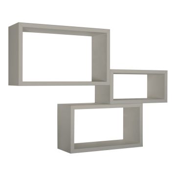 Mensole da parete rettangolari set di 3 pz componibile colore Marrone talpa mod. Trittico