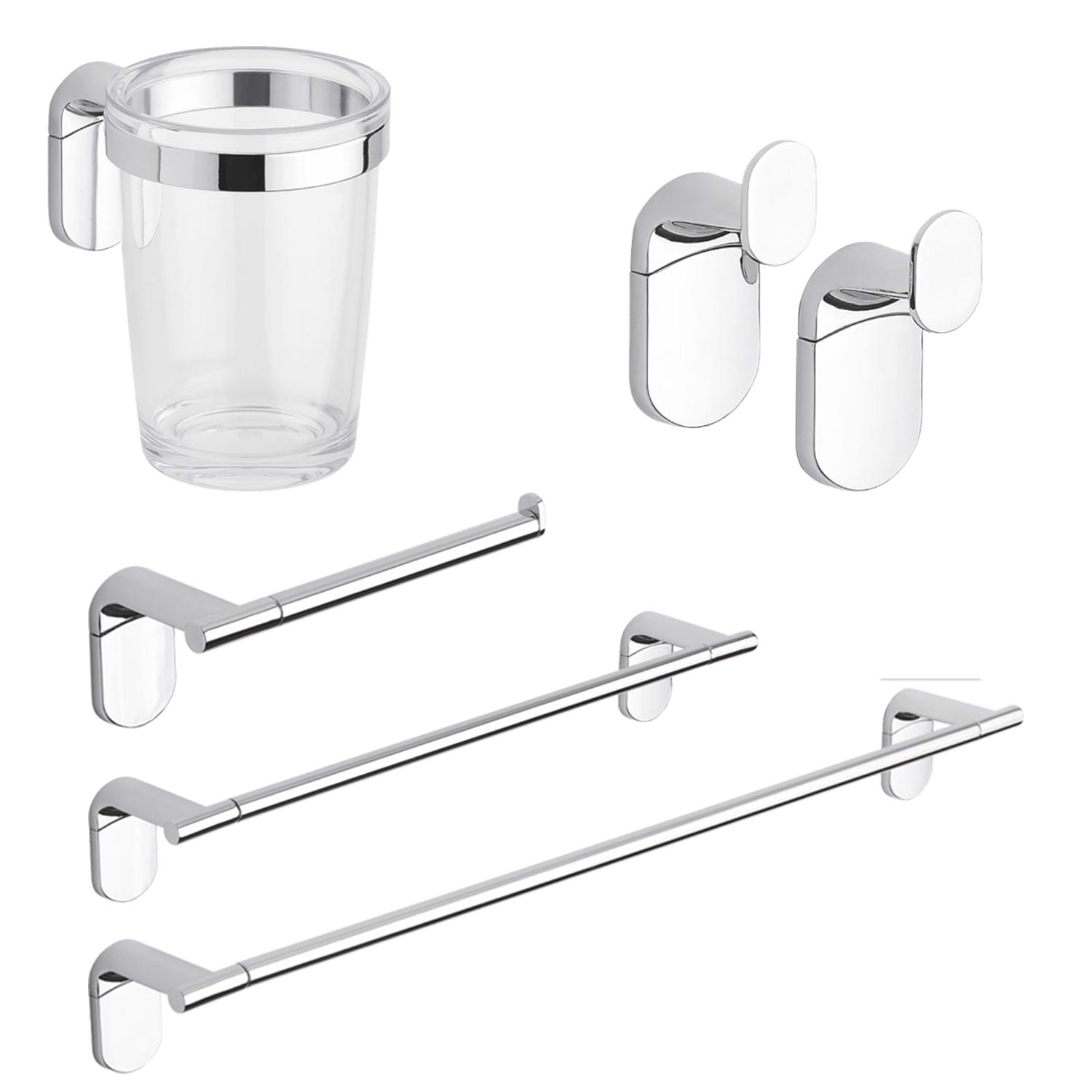 SET ACCESSORI APPOGGIO BAGNO CROMATO ACCIAIO INOX ...