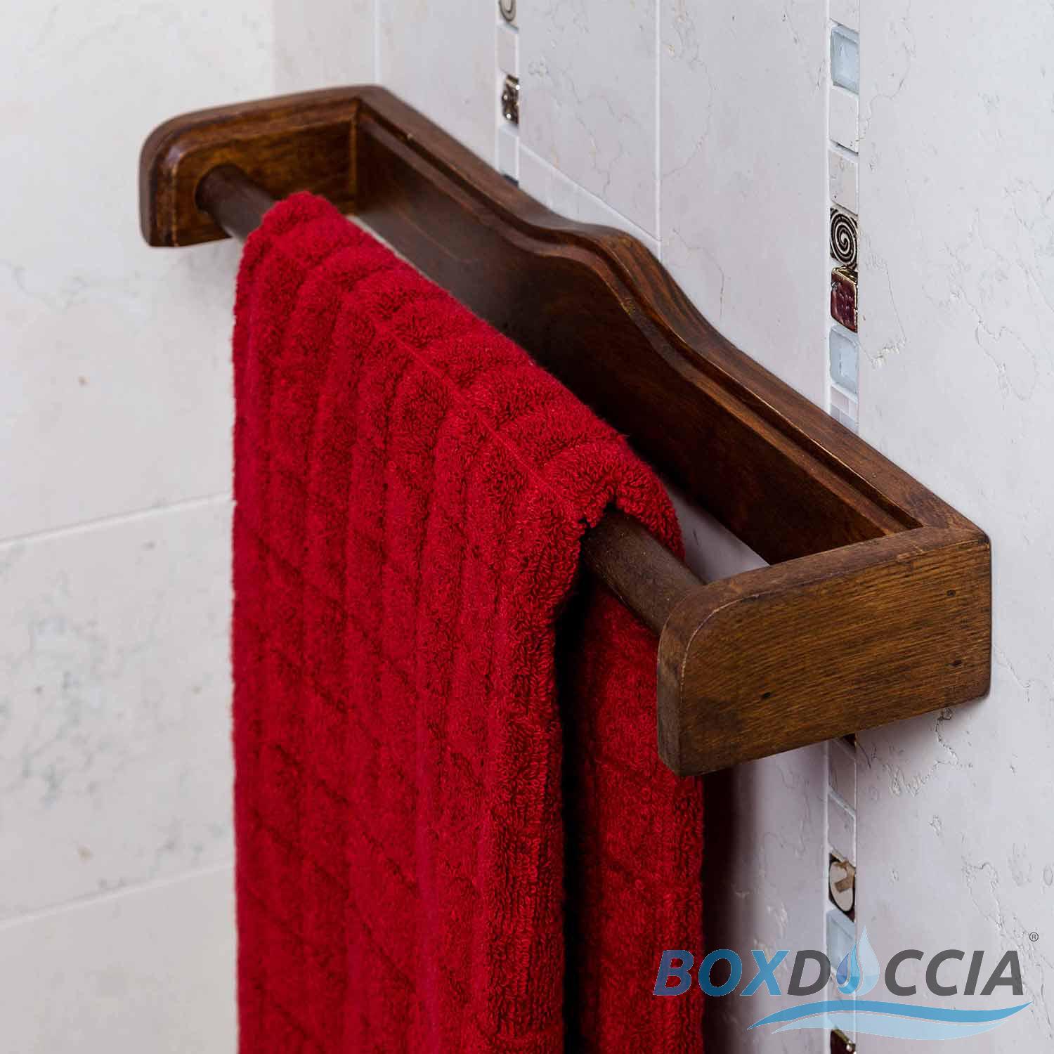Neu Handtuchhalter Wandmontage Holz HANDTUCHSTANGE HANDTUCHHALTER BADETUCHHALTER 40 CM IN HOLZ